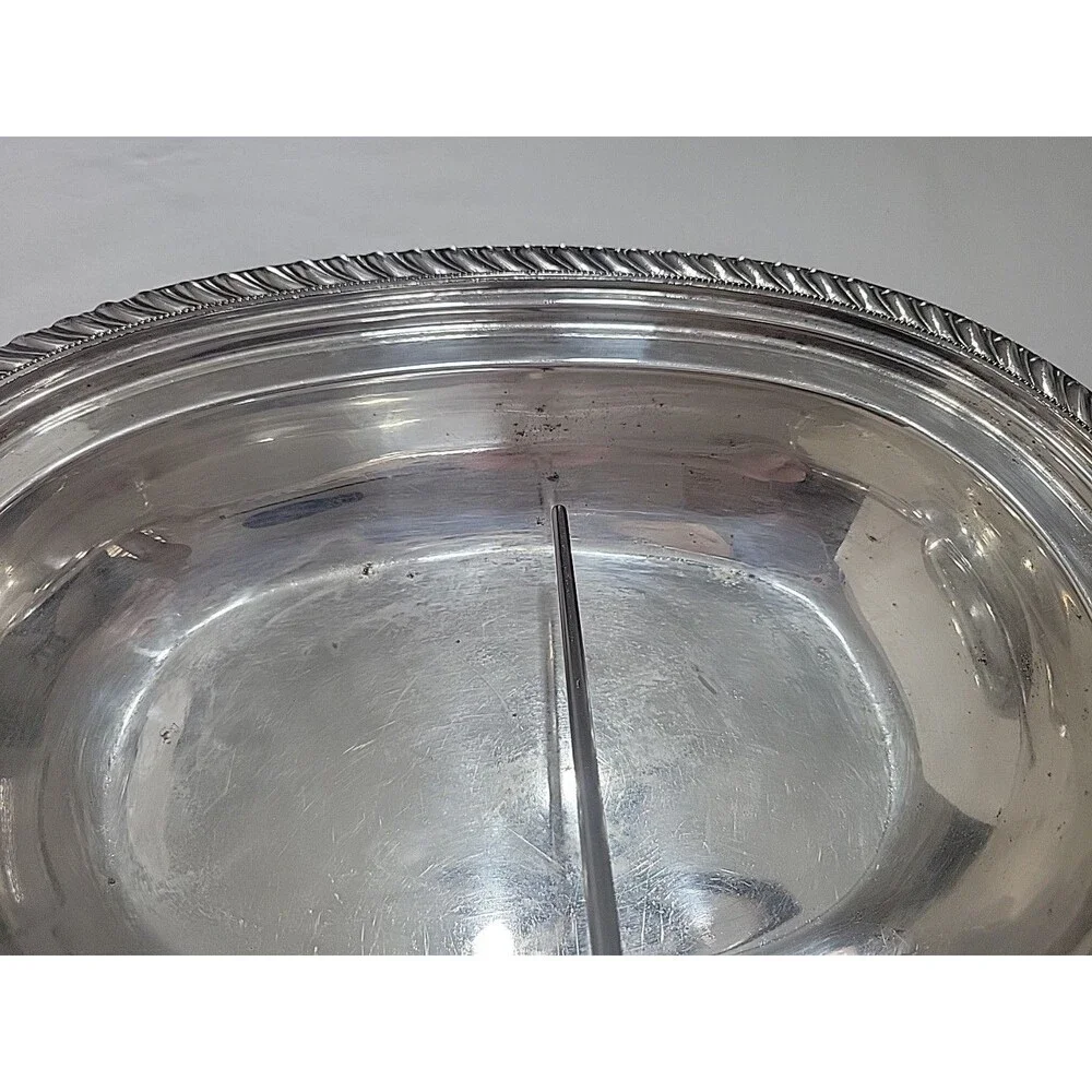 Vintage Viking EPNS Yorkshire Covered Serving Dish Silverplate V101 Oval 12